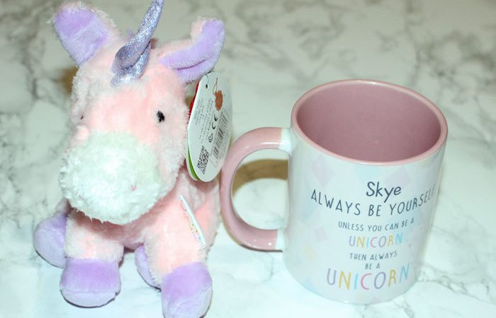 Personalised Unicorn Mug and Teddy - mug with personalised text on