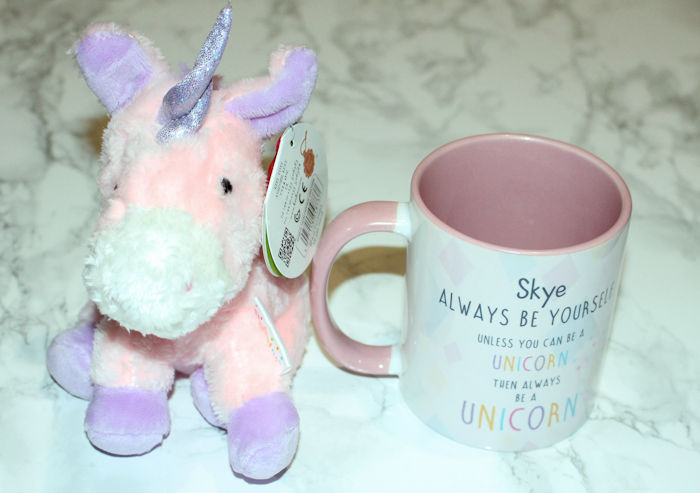 Personalised Unicorn Mug and Teddy - mug with personalised text on