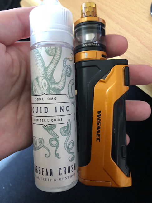 Caribbean Crush Squid Inc e-liquid with Wizmec CB80