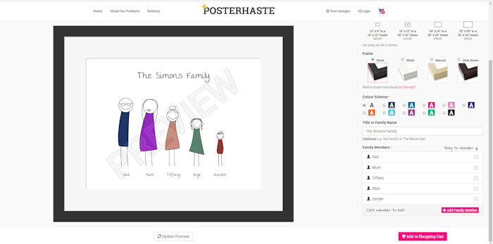 Posterhaste Family Portrait website