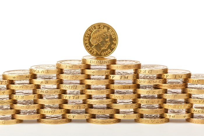 deposit, pound coins