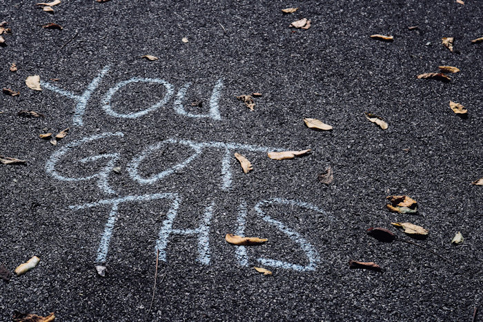 more confident chalk on ground