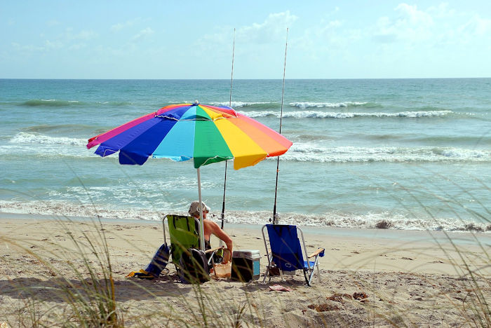 Fisherman retirement beach sea