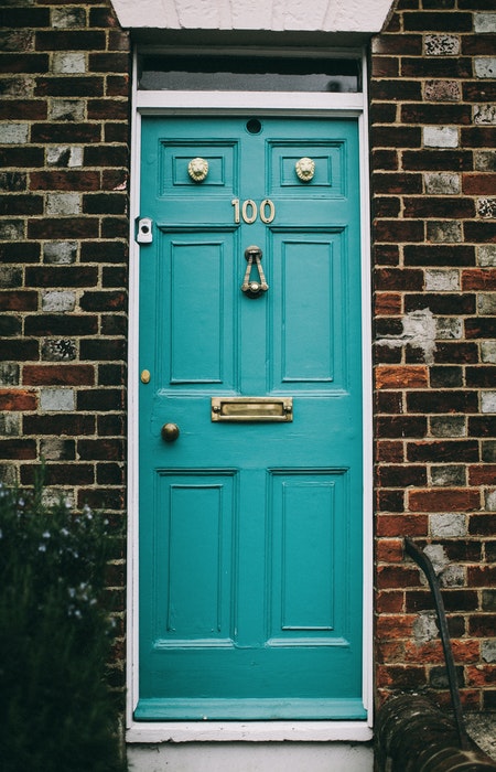 turquoise front door
